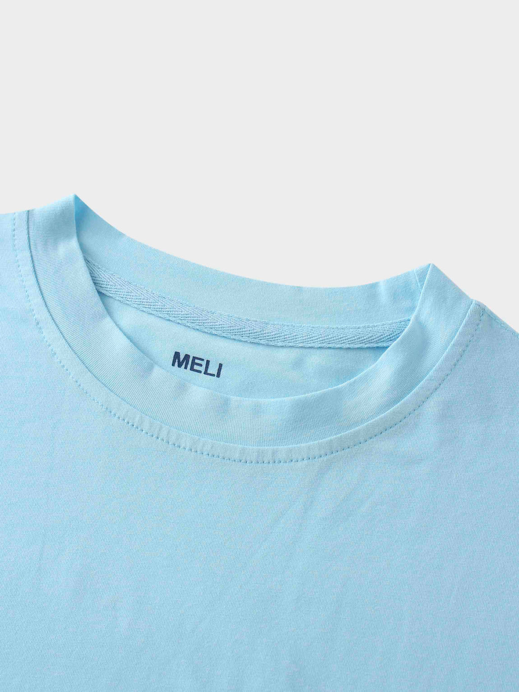 Oversized Rounded Hem Sky Blue T-Shirt Lightweight Cotton Tee