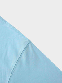 Oversized Rounded Hem Sky Blue T-Shirt Lightweight Cotton Tee