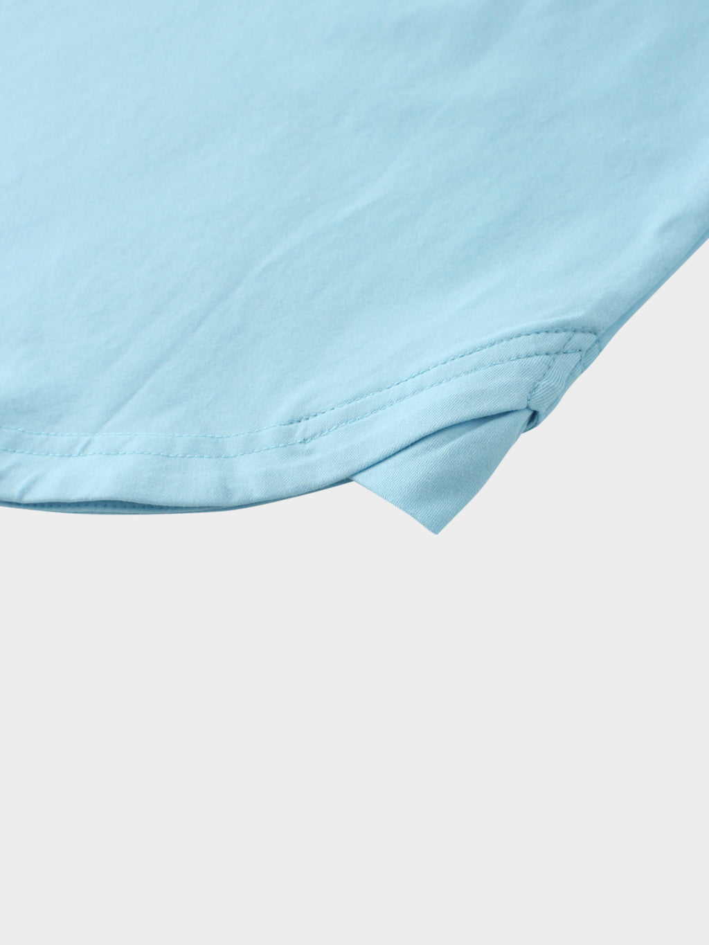 Oversized Rounded Hem Sky Blue T-Shirt Lightweight Cotton Tee