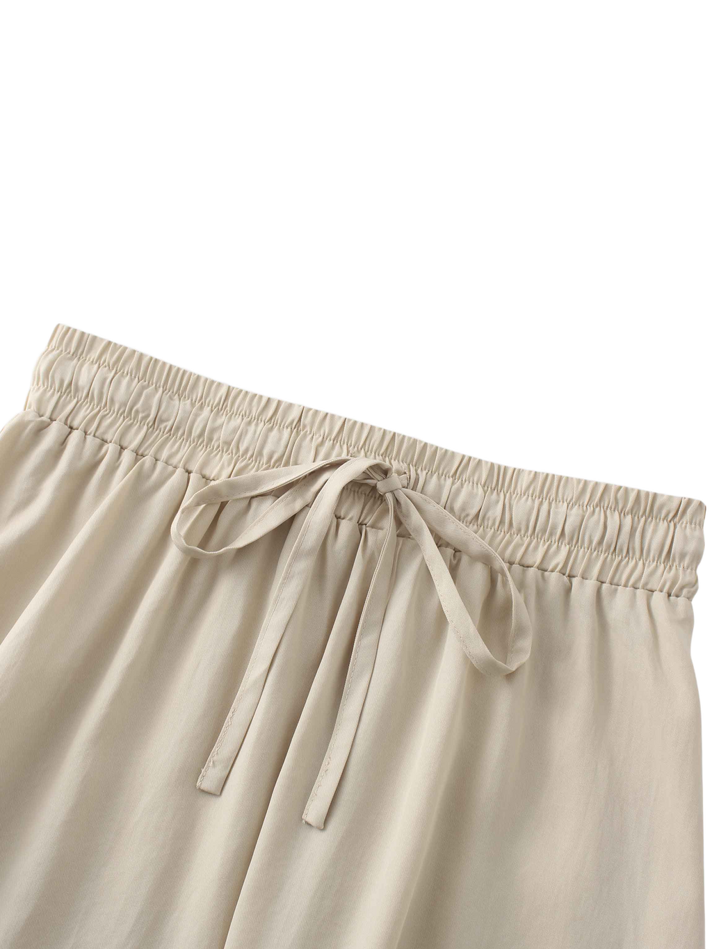 Tan Drawstring Circle Skirt Lightweight Adjustable Fit Casual Skirt-3