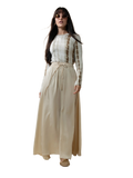 Tan Drawstring Circle Skirt Lightweight Adjustable Fit Casual Skirt-0