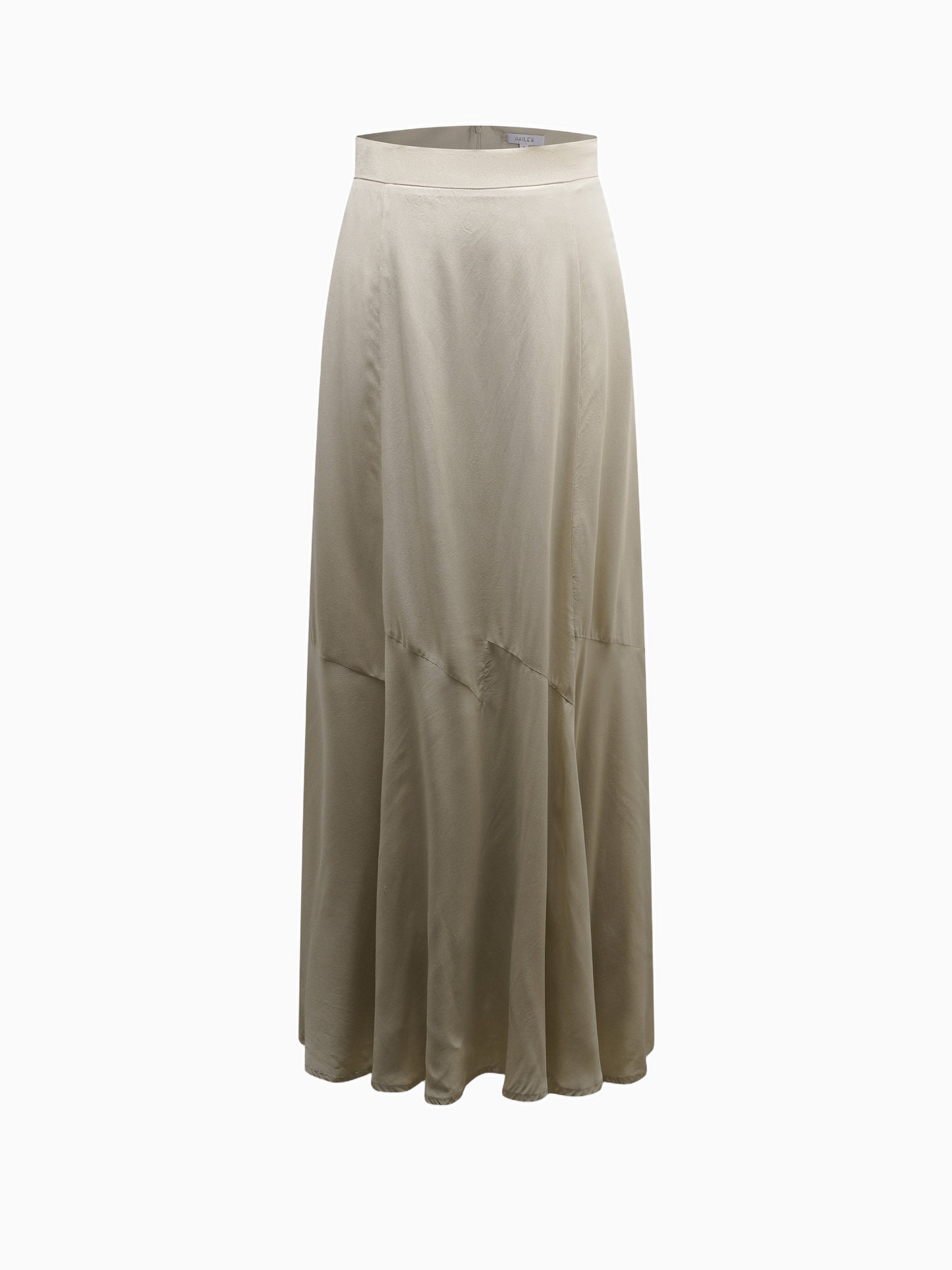 Beige long skirt on a white background