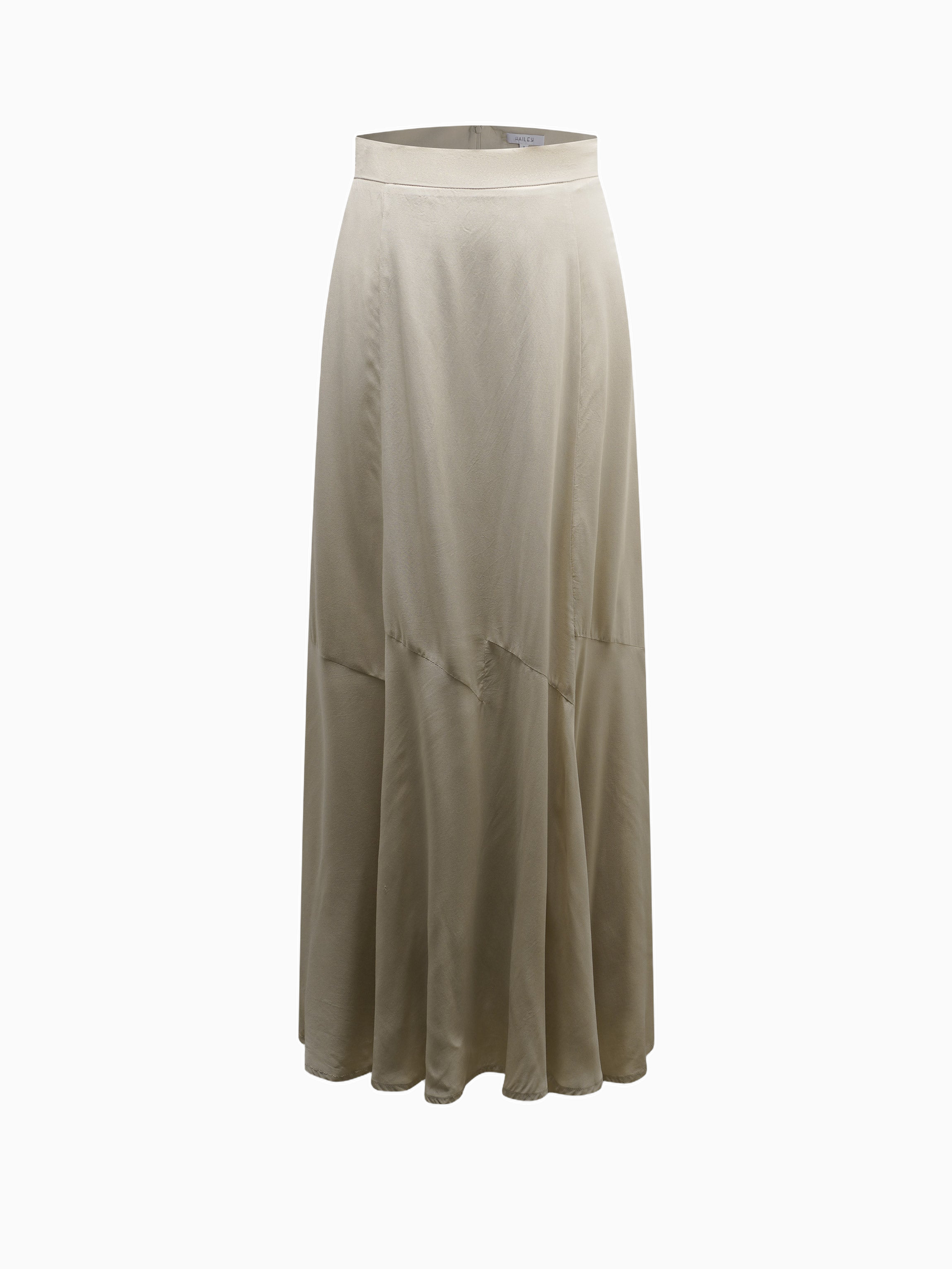 Beige long skirt on a white background