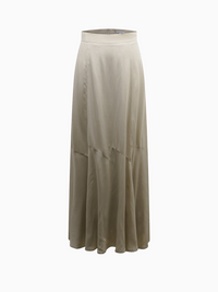 Beige long skirt on a white background