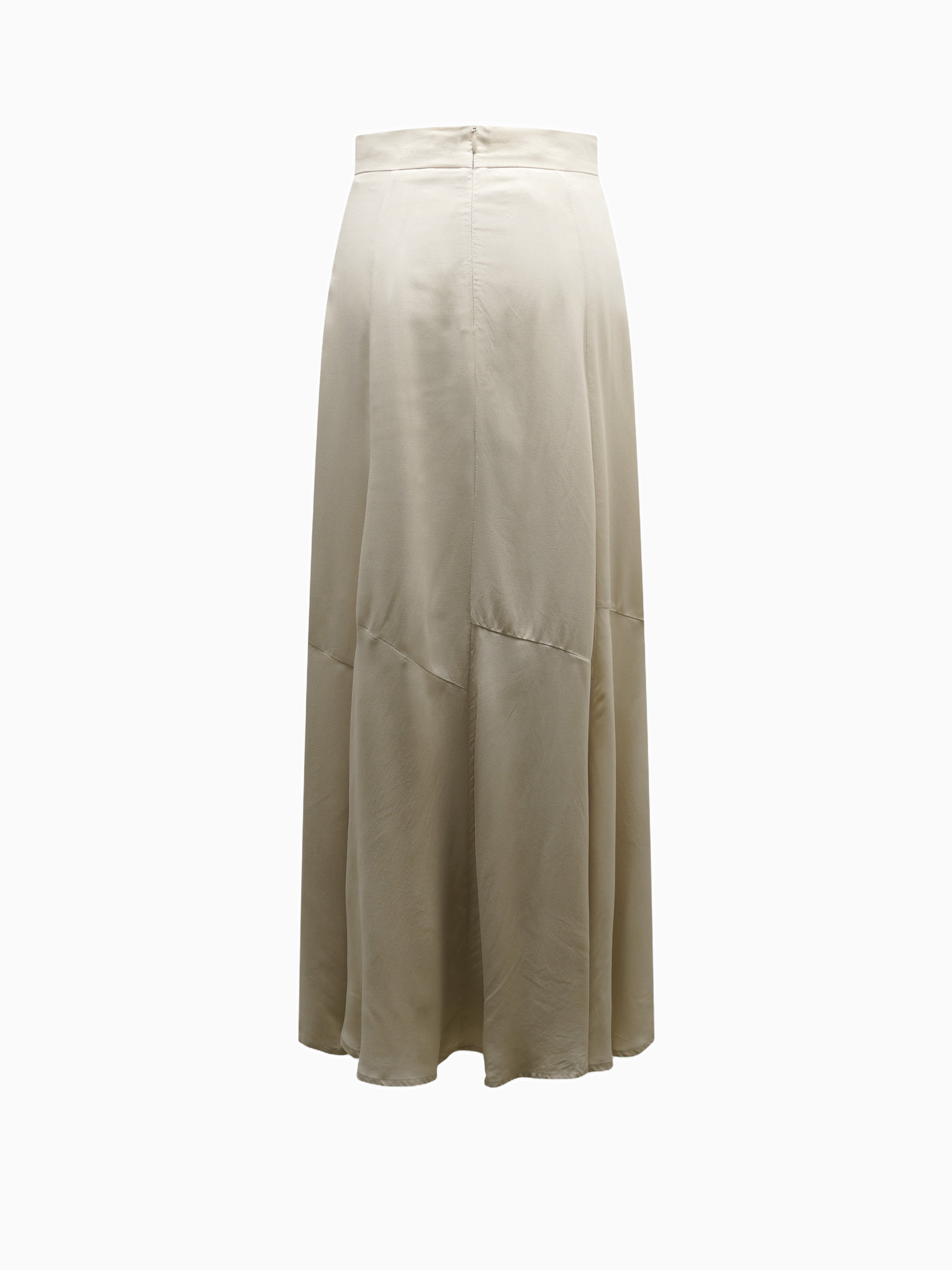 Beige long skirt on a white background