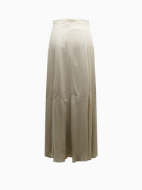 Beige long skirt on a white background