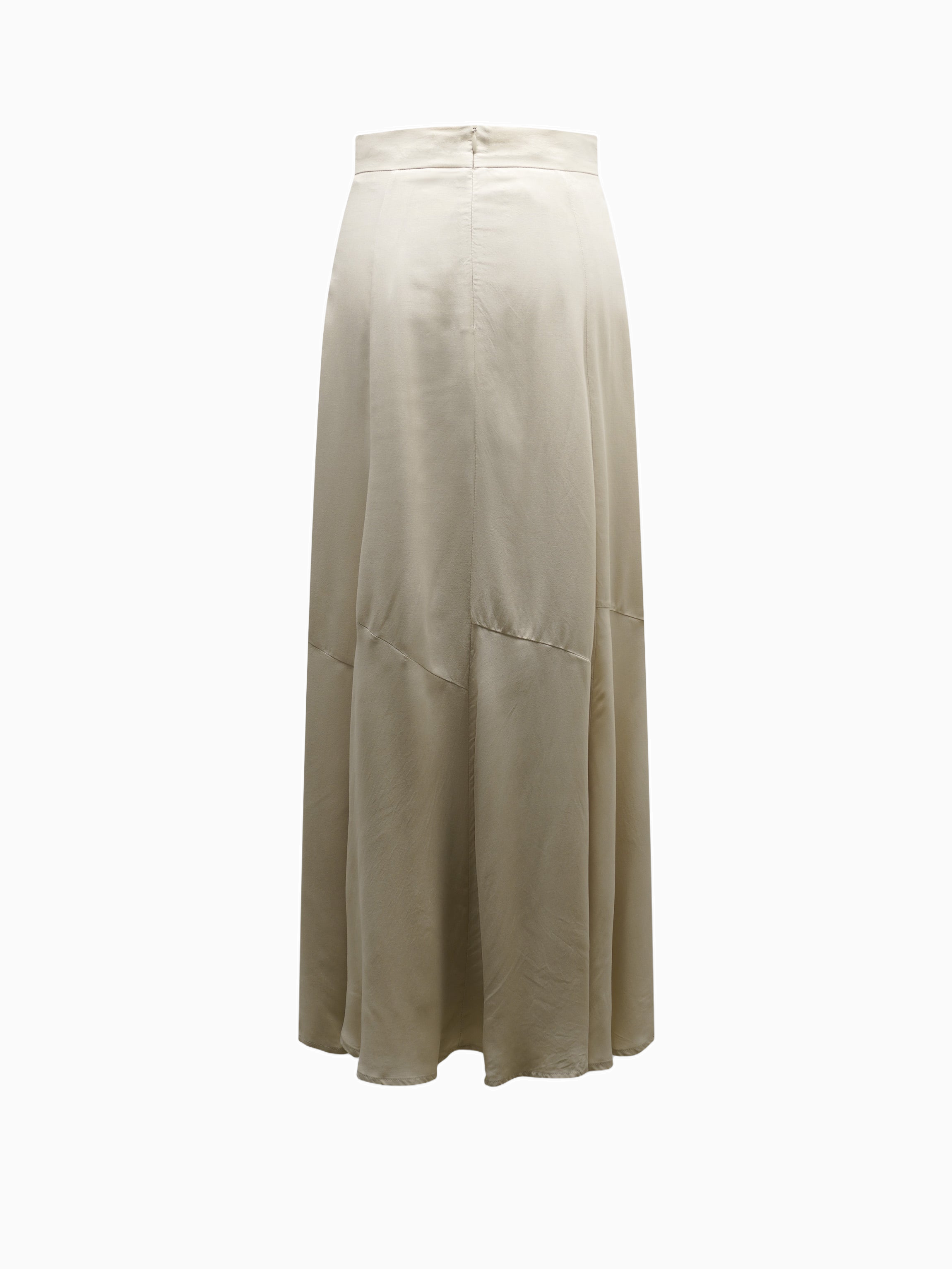 Beige long skirt on a white background