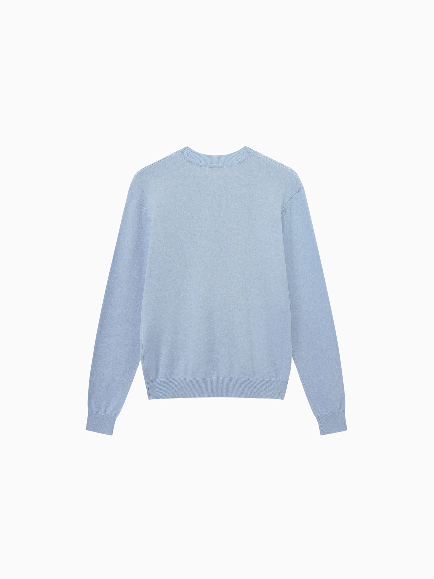 High V Lightweight Sweater Baby Blue Casual Knit Loose Fit Top-2