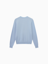 High V Lightweight Sweater Baby Blue Casual Knit Loose Fit Top-2