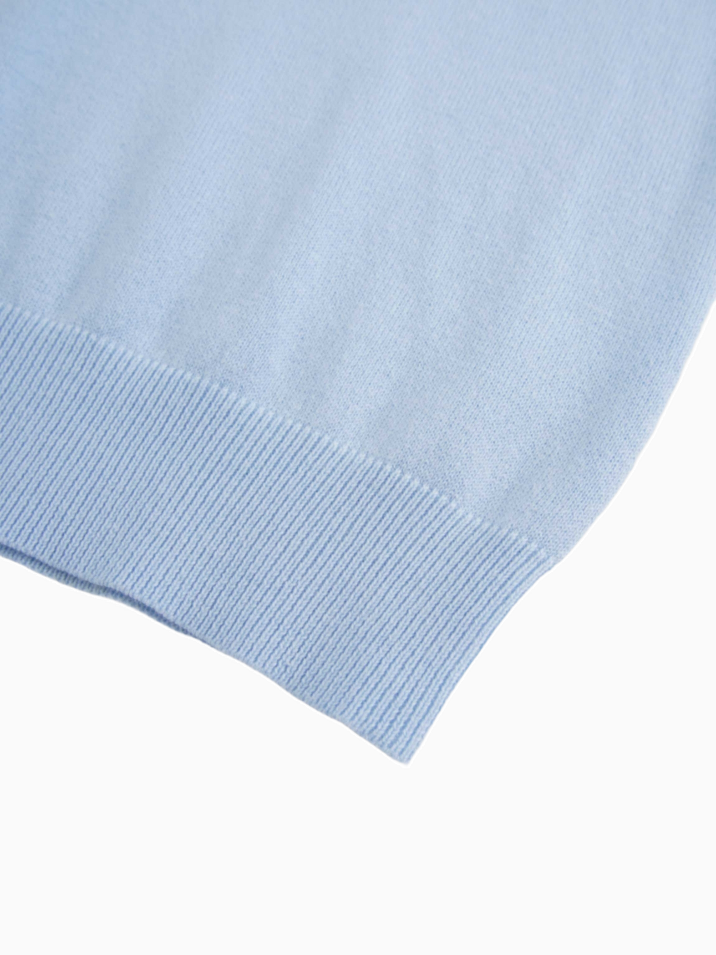 High V Lightweight Sweater Baby Blue Casual Knit Loose Fit Top-4