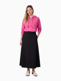 Lightweight Black 3-Panel Skirt 29 Inch Casual Essential-0