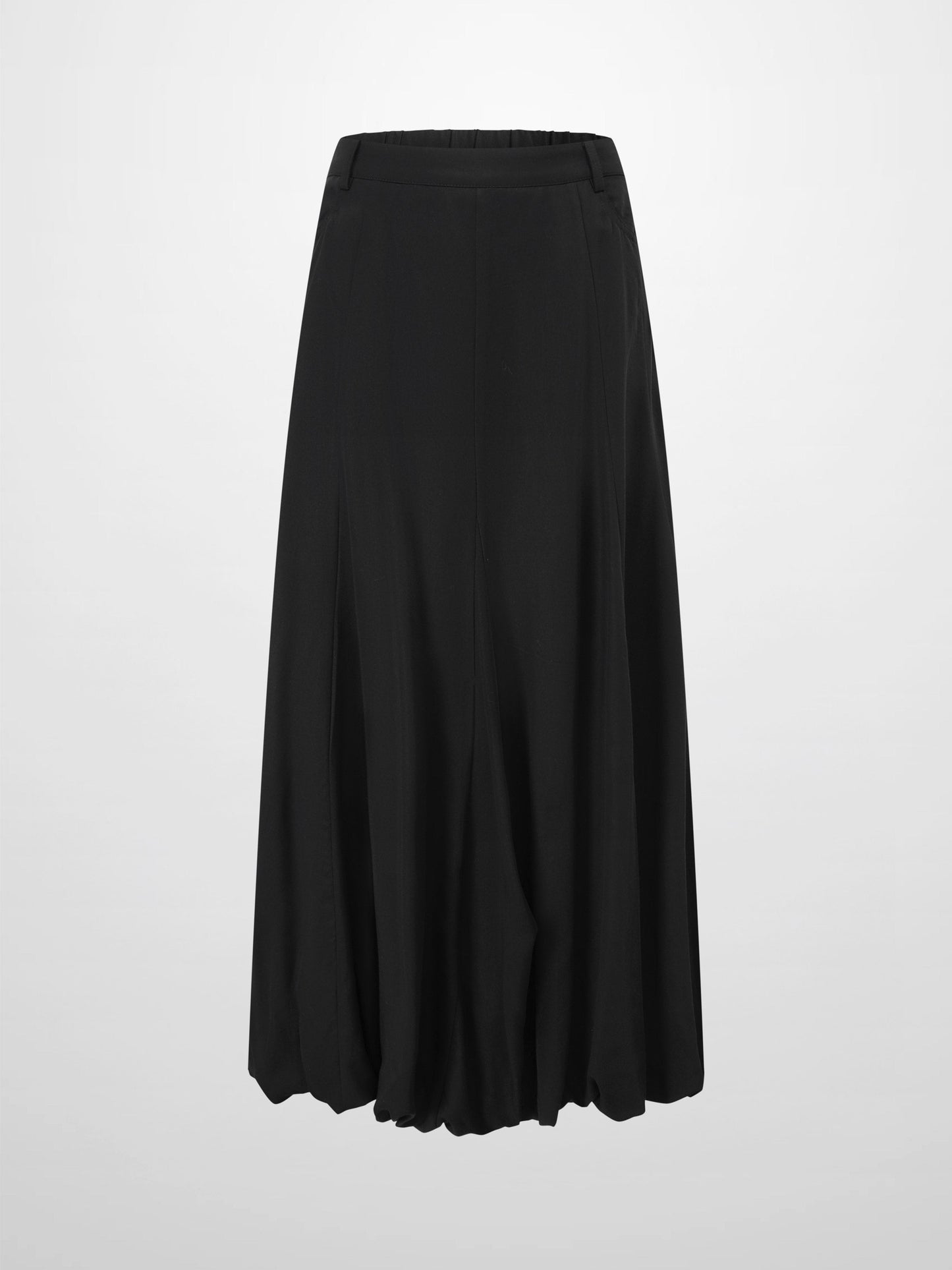 Lightweight Black Bubble Skirt Casual Relaxed Silhouette Skirt-2