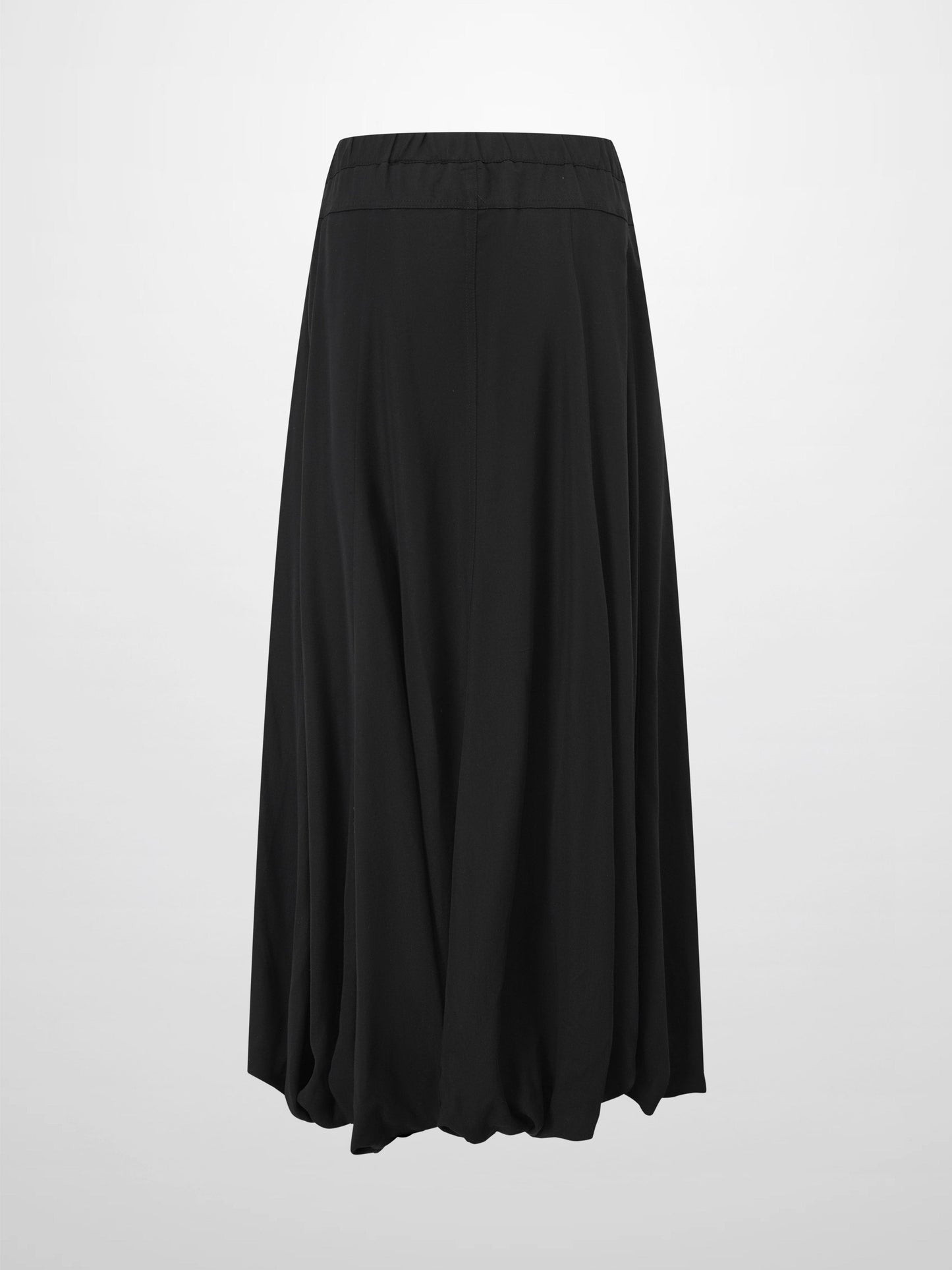 Lightweight Black Bubble Skirt Casual Relaxed Silhouette Skirt-3