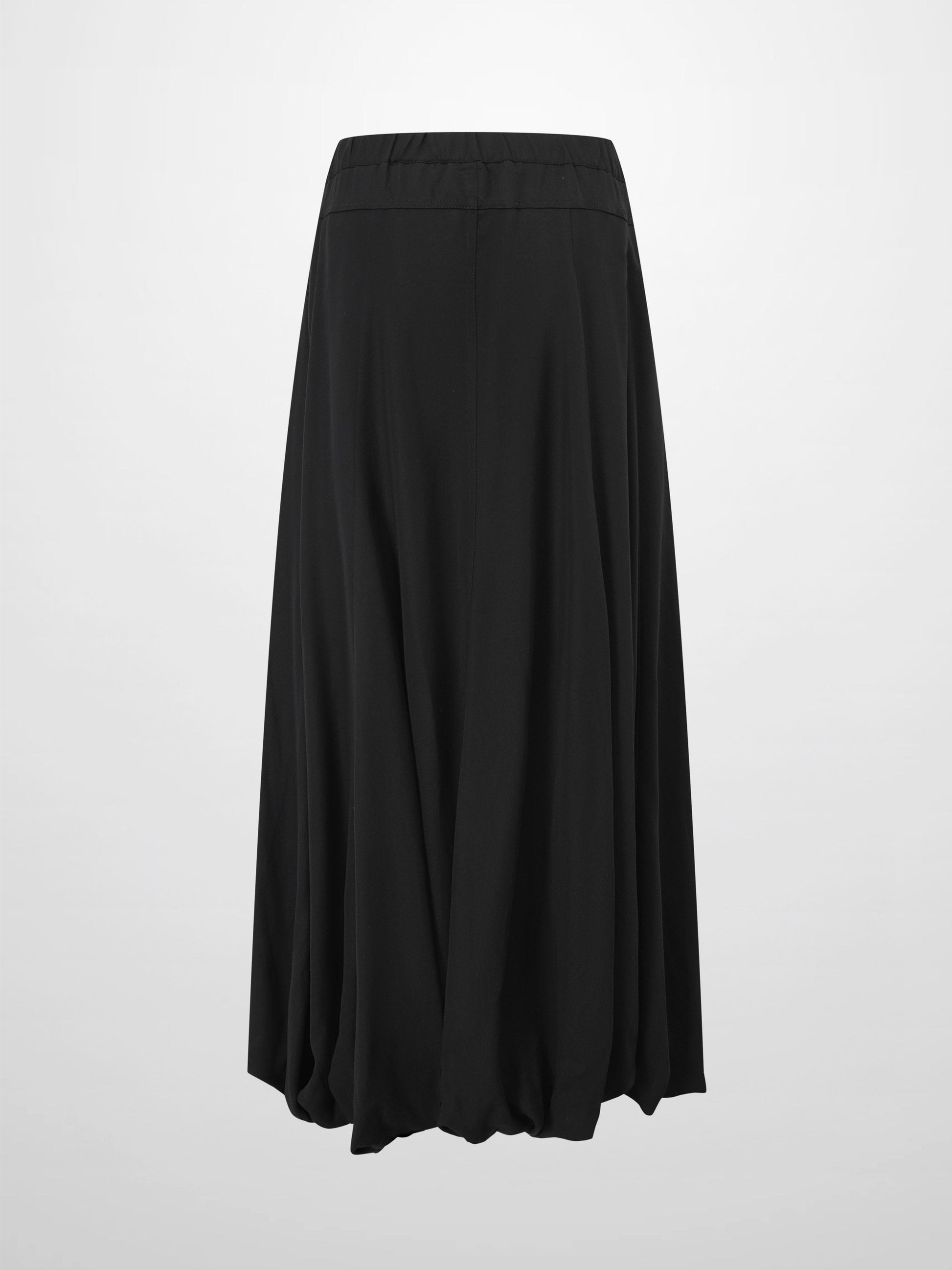 Lightweight Black Bubble Skirt Casual Relaxed Silhouette Skirt-3