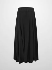 Lightweight Black Bubble Skirt Casual Relaxed Silhouette Skirt-3