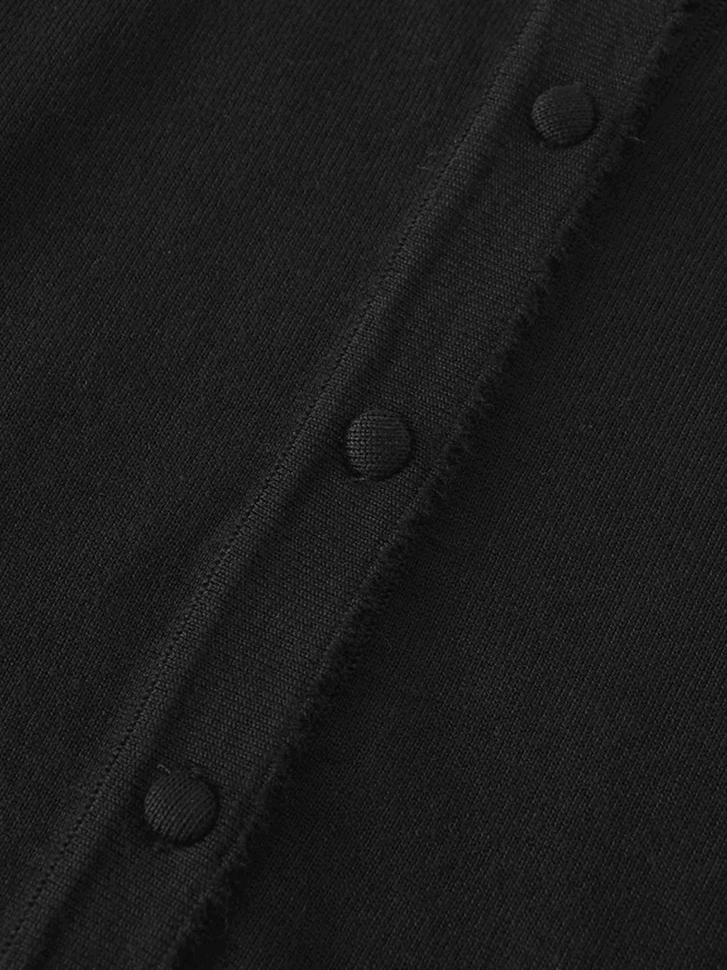Black Cropped Trim Detail Crew Neck Cardigan Lightweight Top-3