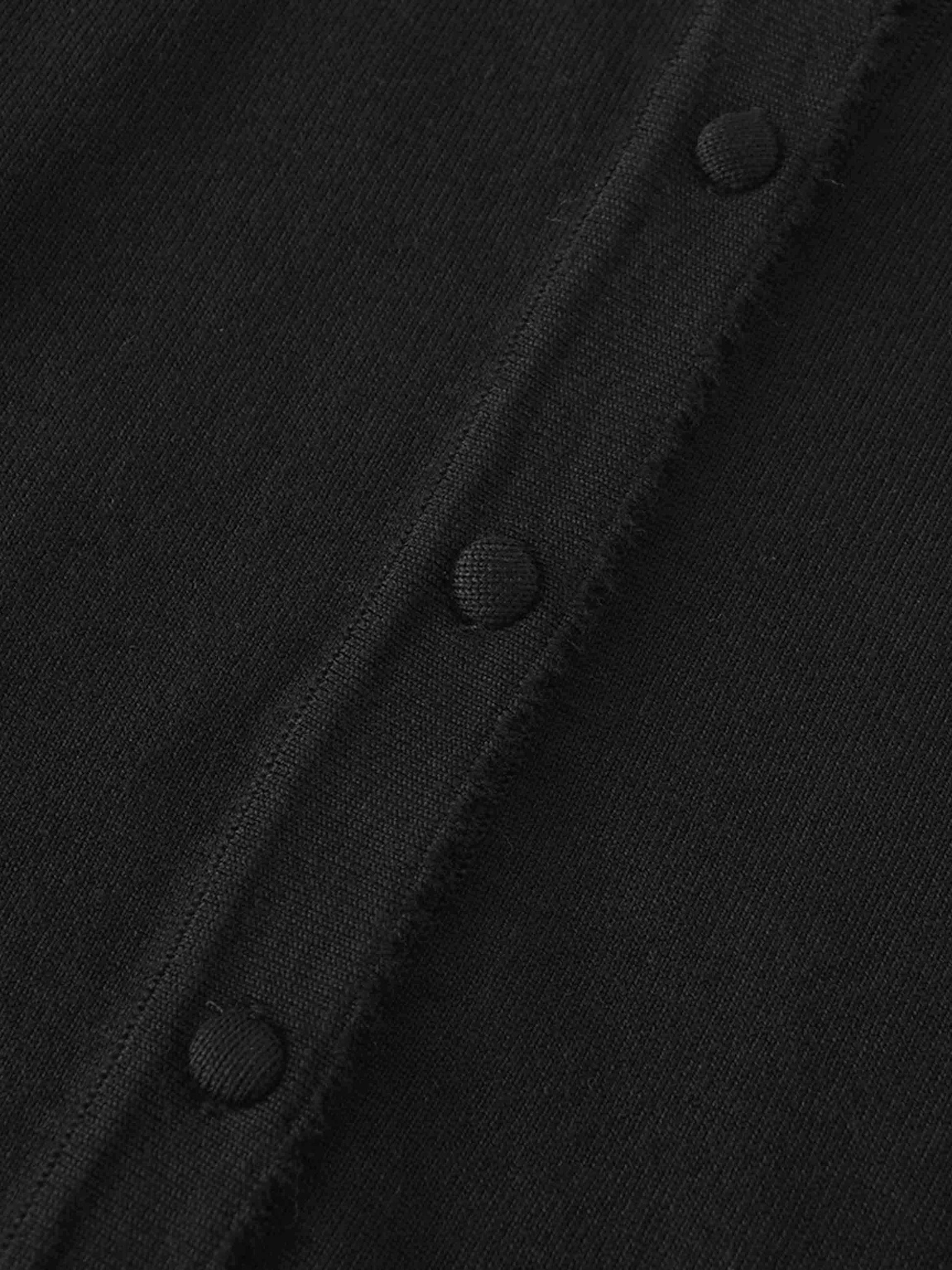 Black Cropped Trim Detail Crew Neck Cardigan Lightweight Top-3