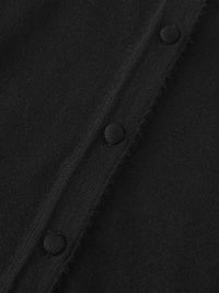 Black Cropped Trim Detail Crew Neck Cardigan Lightweight Top-3