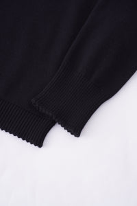Black Cropped Trim Detail Crew Neck Cardigan Lightweight Top-4