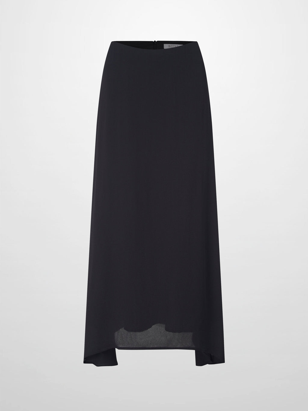 Curved Hem Black Maxi Skirt Elegant Dressy Women's Skirts-1