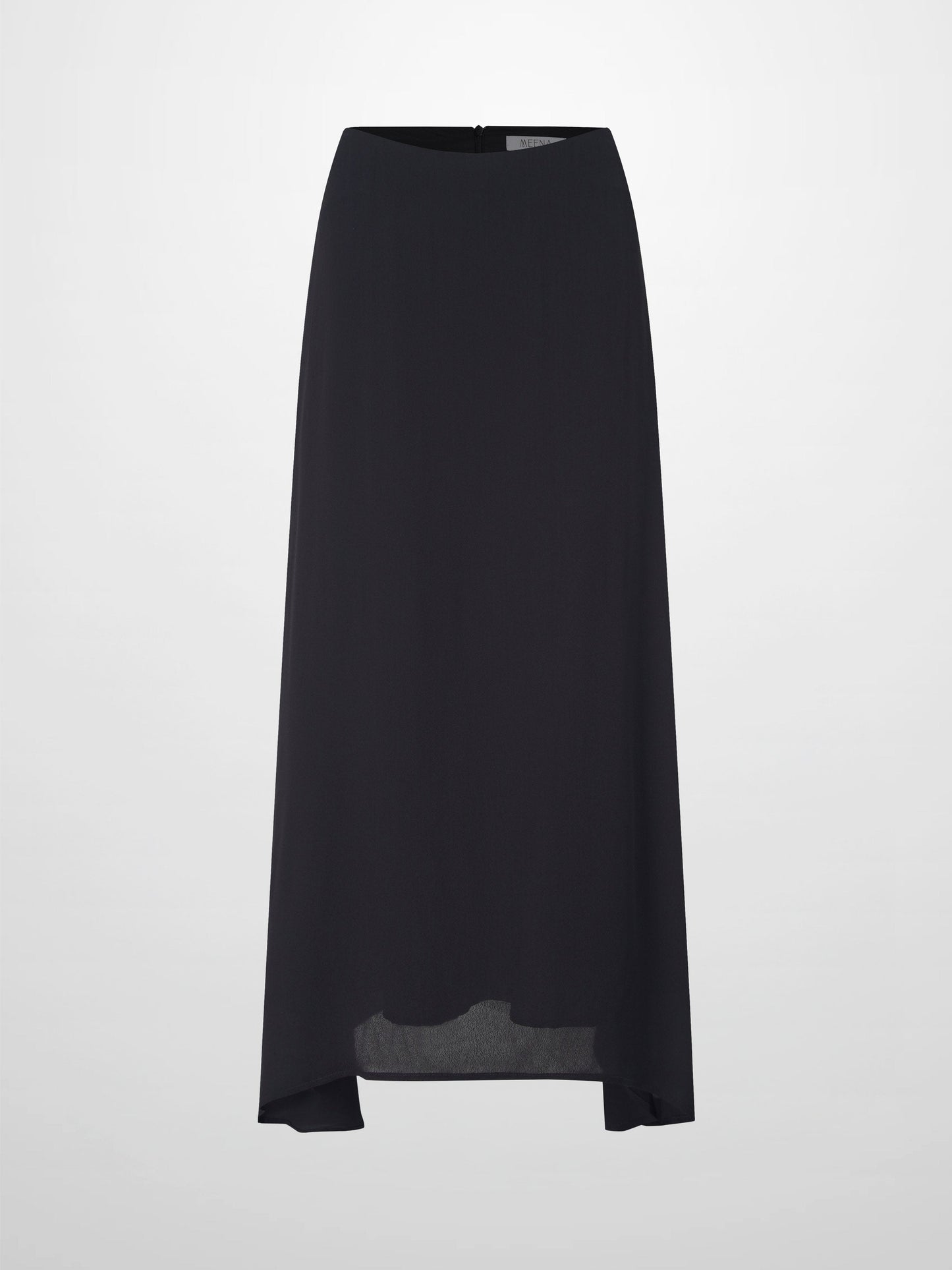 Curved Hem Black Maxi Skirt Elegant Dressy Women's Skirts-1