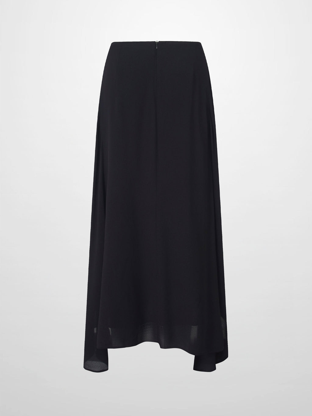 Curved Hem Black Maxi Skirt Elegant Dressy Women's Skirts-2