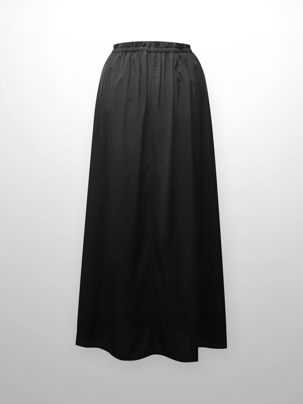 Black Drawstring Ruffle Skirt Elastic Waist Casual Versatile Skirt-2