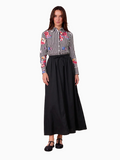 Black Drawstring Ruffle Skirt Elastic Waist Casual Versatile Skirt-0