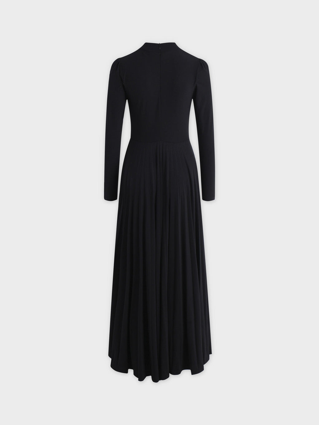 Black long-sleeve dress on a white background