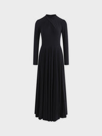 Black dress with long sleeves on a white background