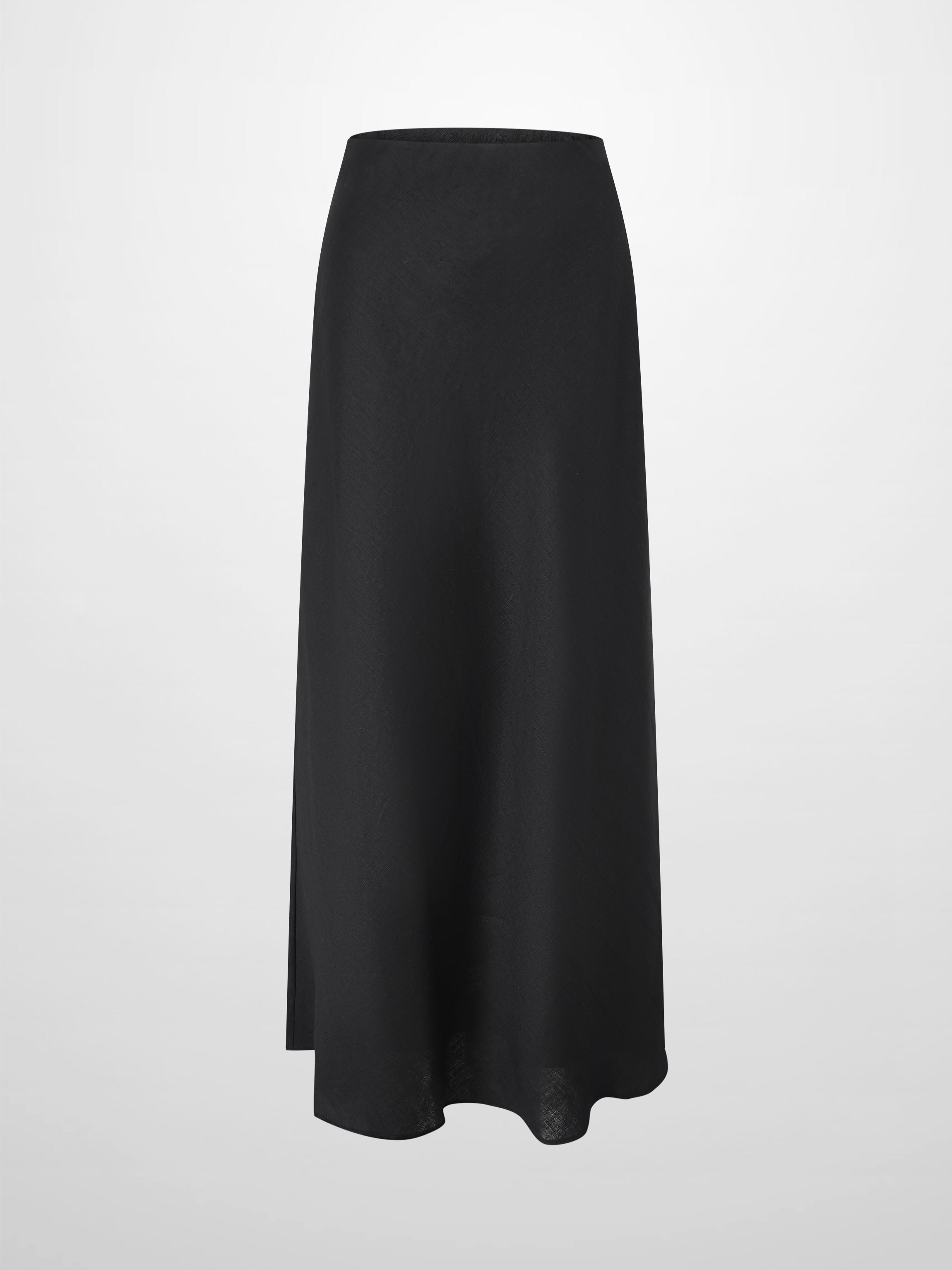 Black Linen Slip Skirt Women’s Summer Casual Basic Skirt