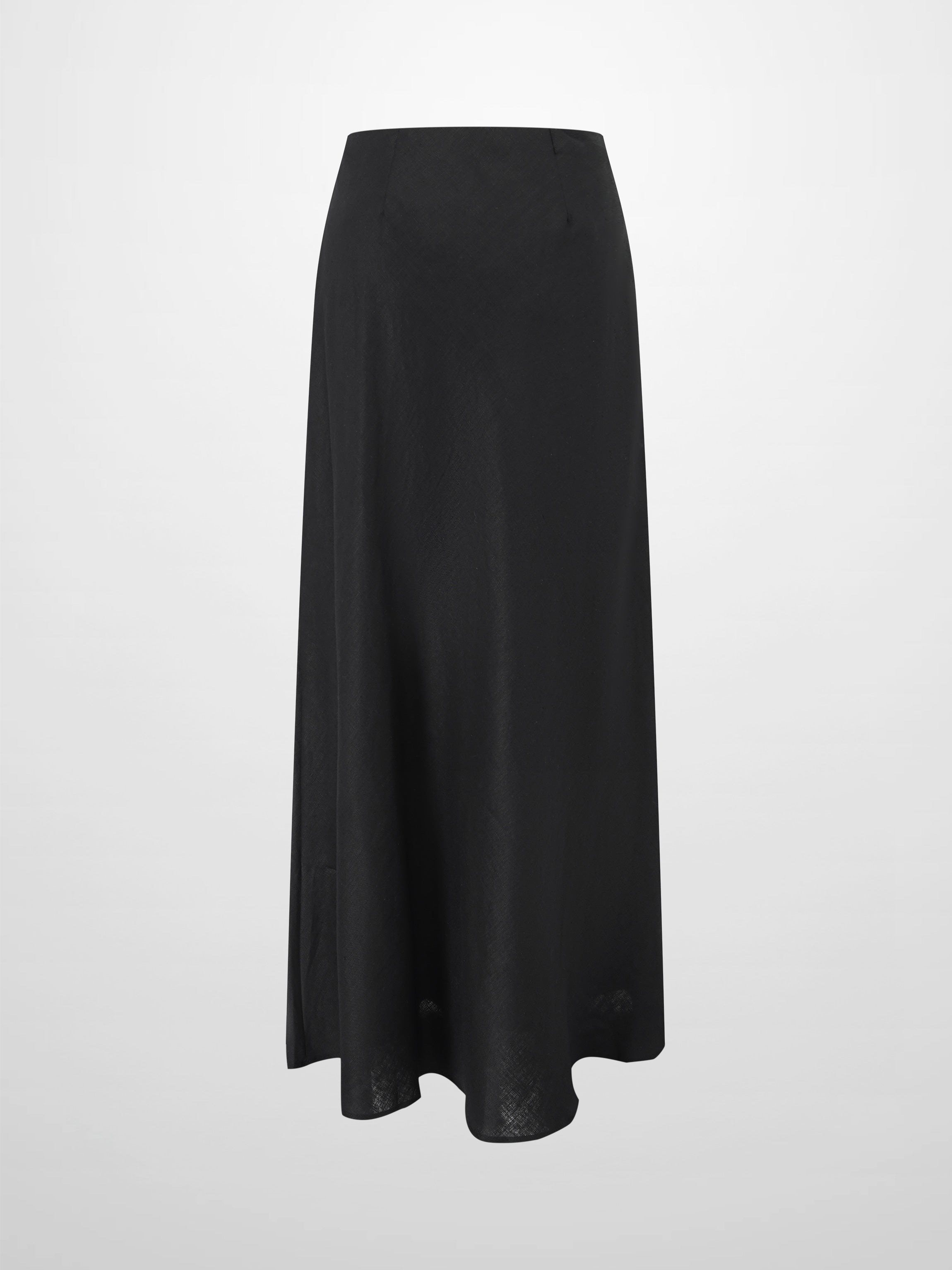 Black Linen Slip Skirt Women’s Summer Casual Basic Skirt
