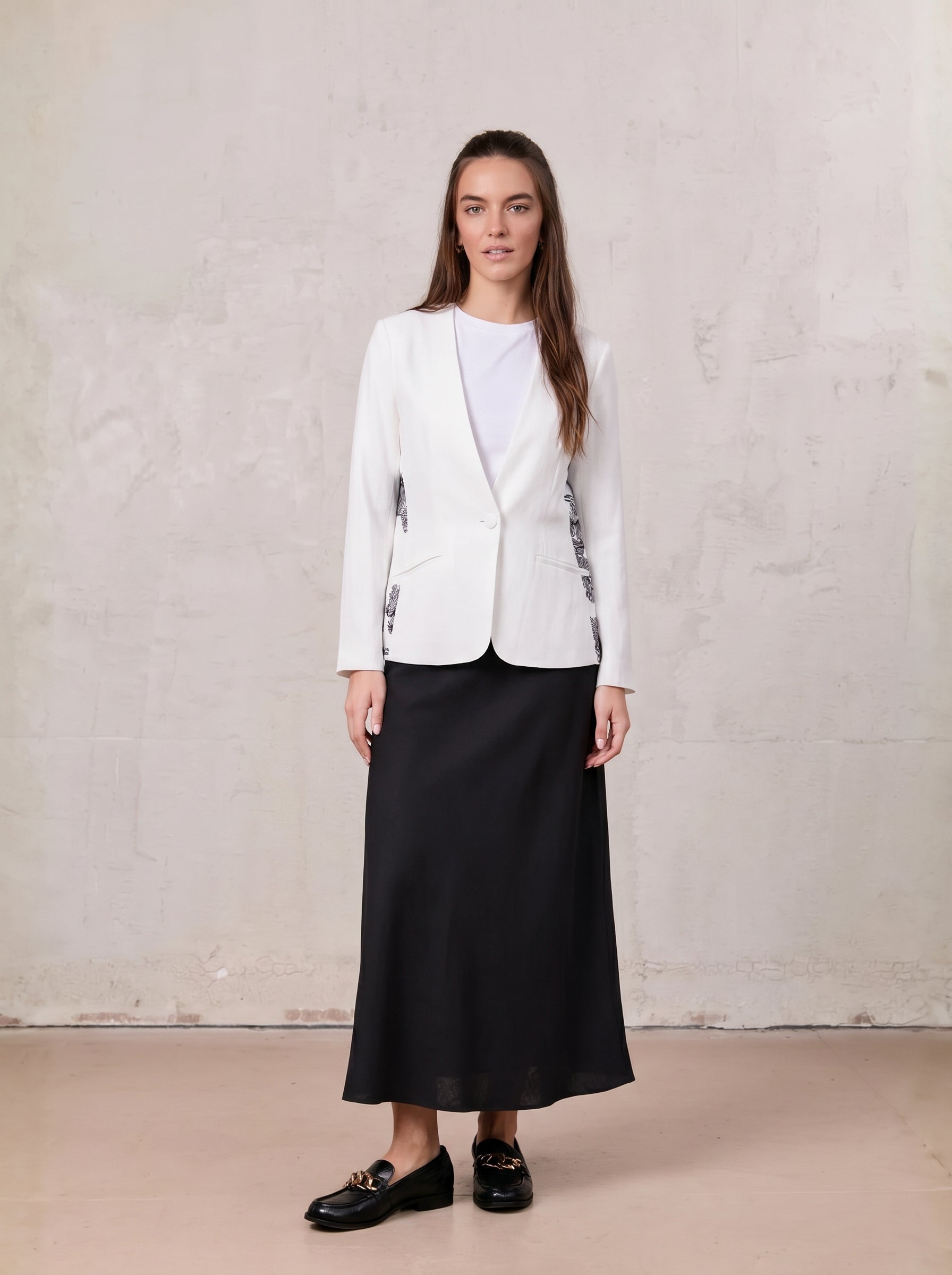 Black Linen Slip Skirt Women’s Summer Casual Basic Skirt