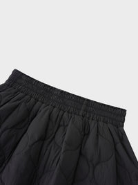 Quilted Puff Skirt Black Women Dressy Holiday Party FW26-3