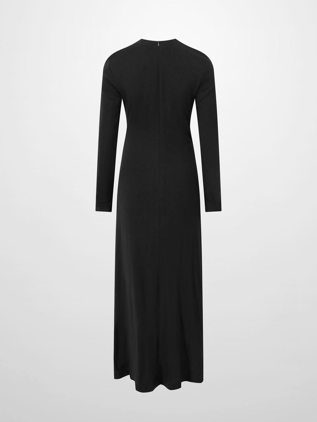 Side Shirred Black Knit Dress Button Down Elegant Nightwear-2