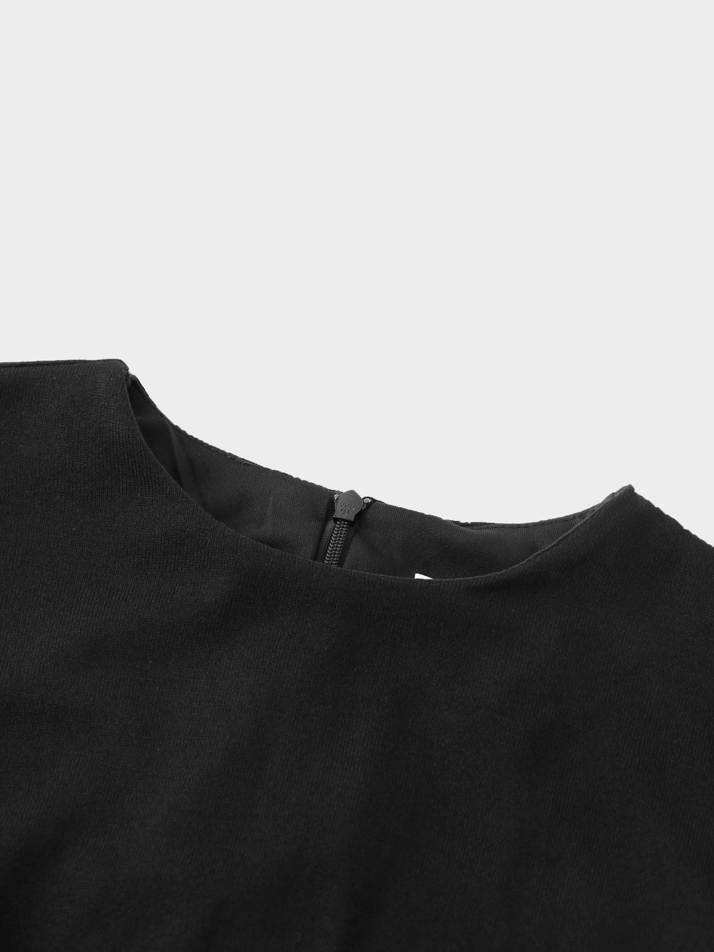Side Shirred Black Knit Dress Button Down Elegant Nightwear-3