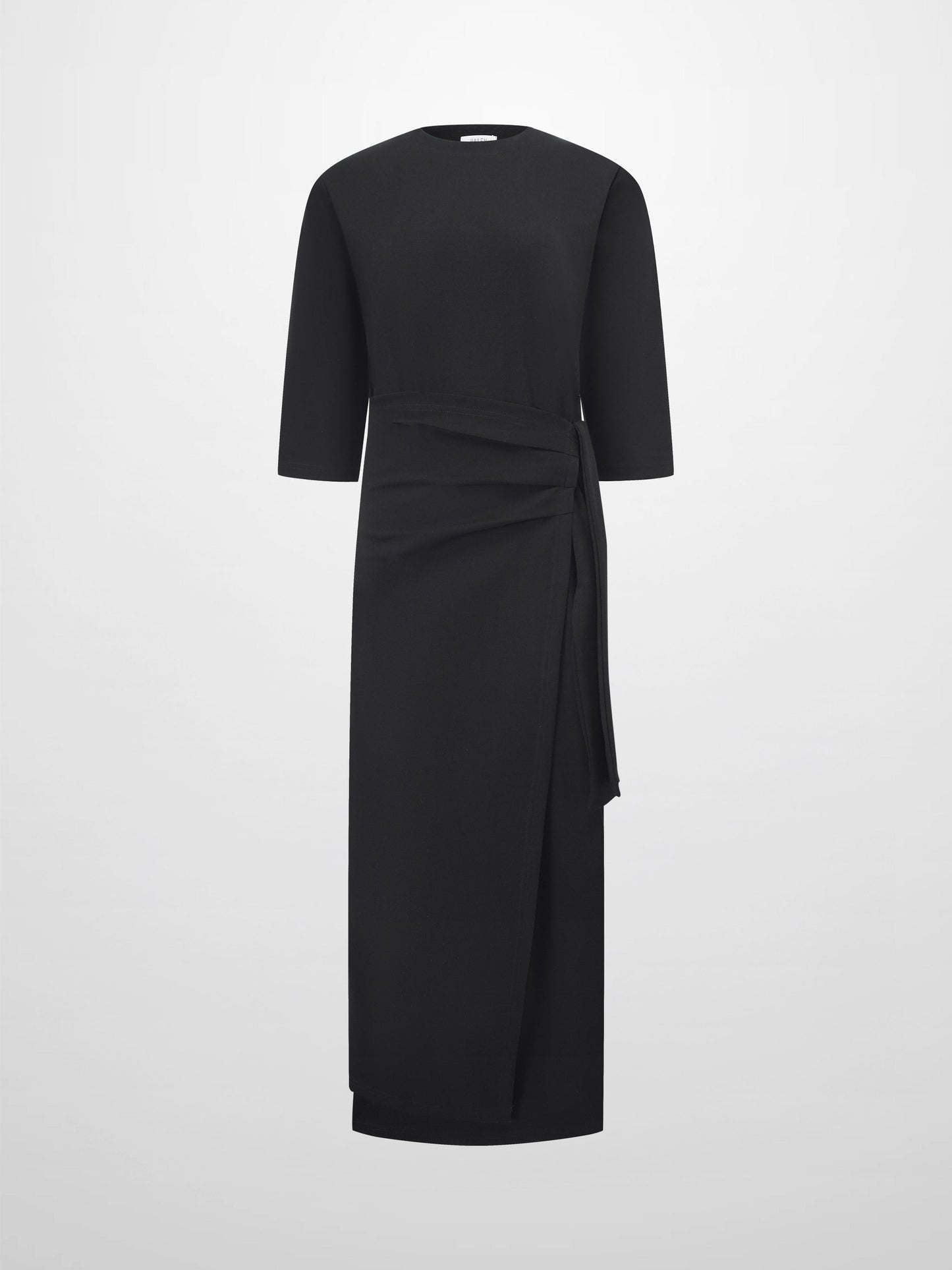 Black Side Tie T-Shirt Dress Casual Relaxed Fit New Arrival SS26-1