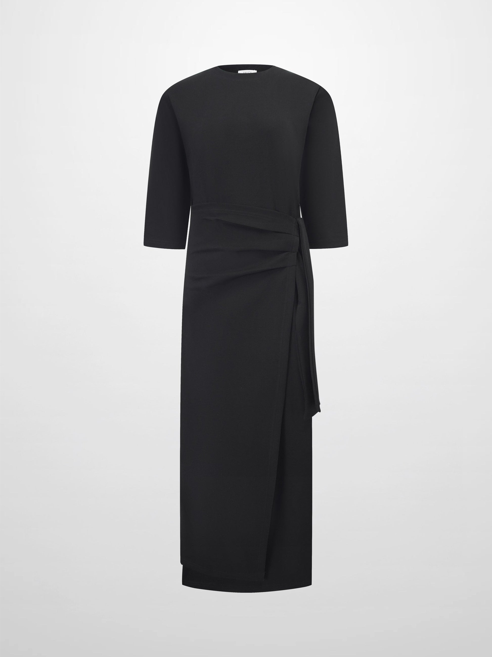 Black Side Tie T-Shirt Dress Casual Relaxed Fit New Arrival SS26-1