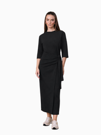 Black Side Tie T-Shirt Dress Casual Relaxed Fit New Arrival SS26-0