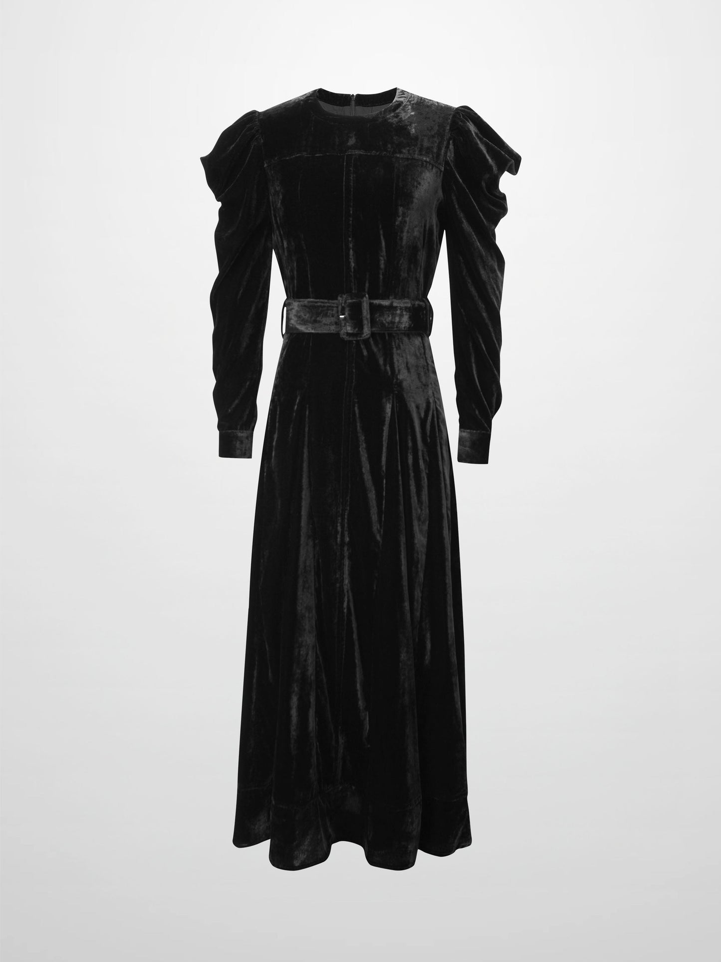 Velvet Flare Dress Black Elegant Formal Evening Dress Winter Sale-1