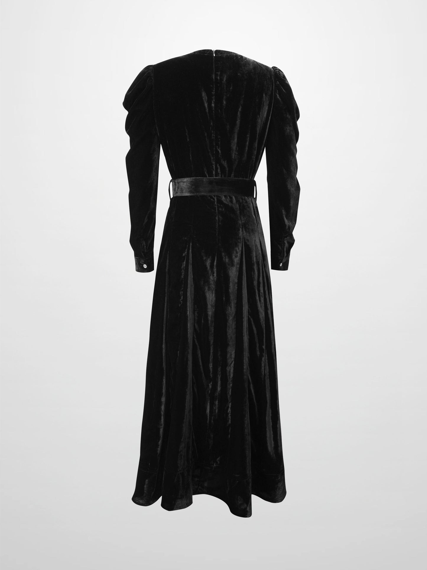 Velvet Flare Dress Black Elegant Formal Evening Dress Winter Sale-2