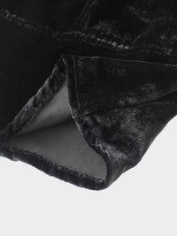 Velvet Flare Dress Black Elegant Formal Evening Dress Winter Sale-4