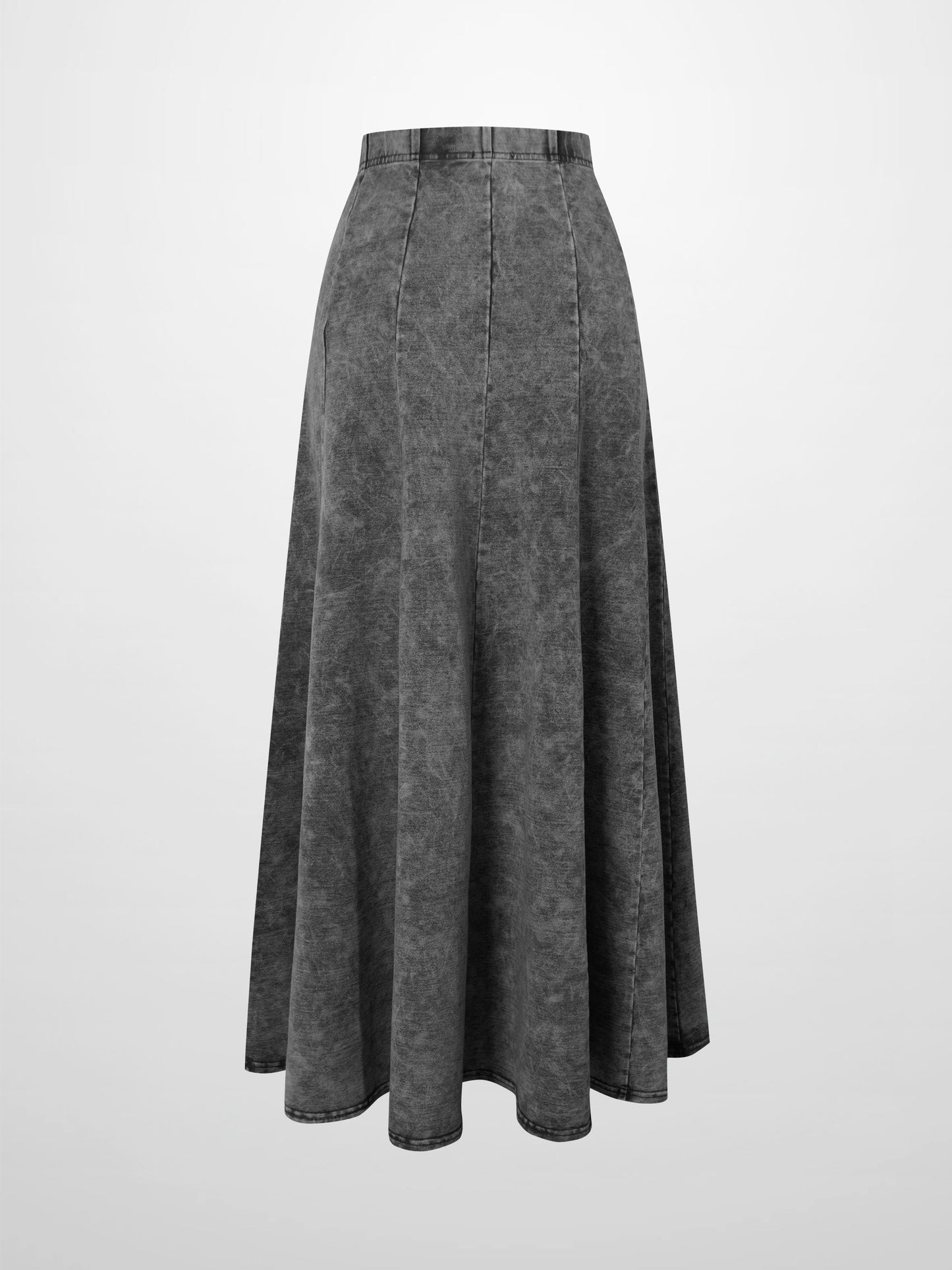 Paneled Flare Skirt 37" Black Wash Casual Denim for Outdoor Camp-2
