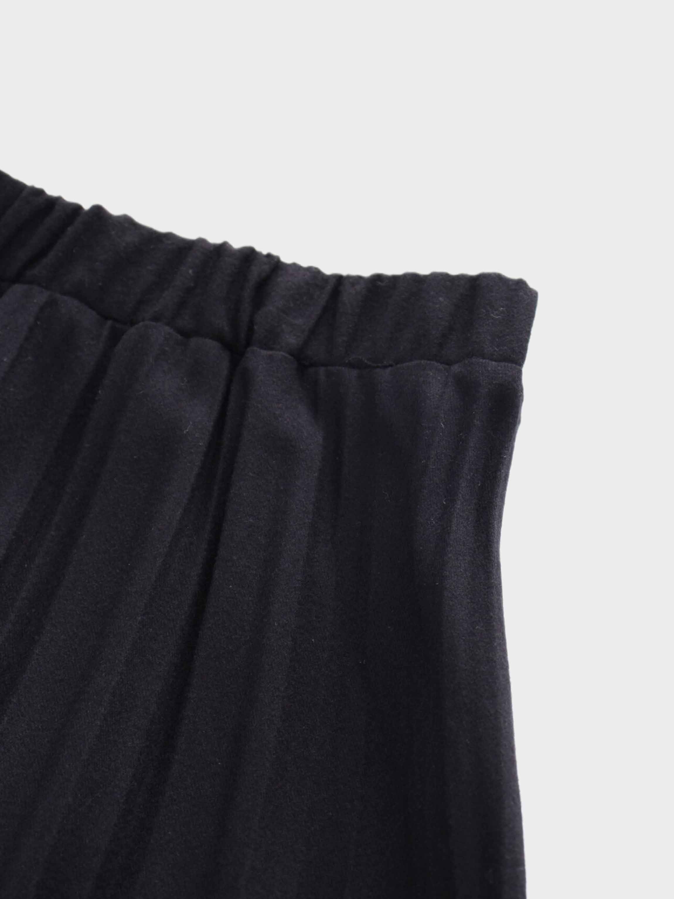 Wool Blend Pleated Black Skirt Warm Comfortable Stylish FW24-3