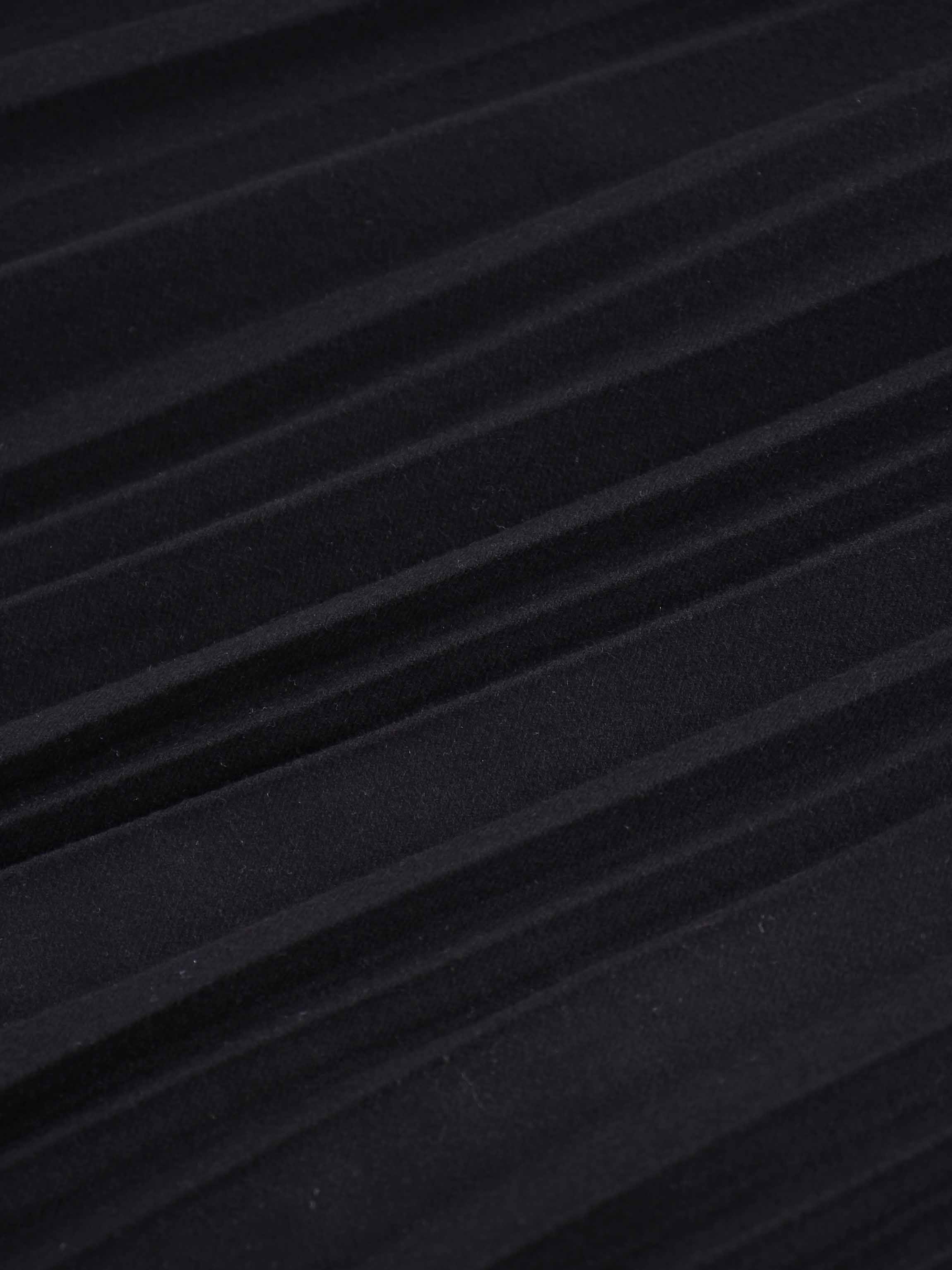 Wool Blend Pleated Black Skirt Warm Comfortable Stylish FW24-4