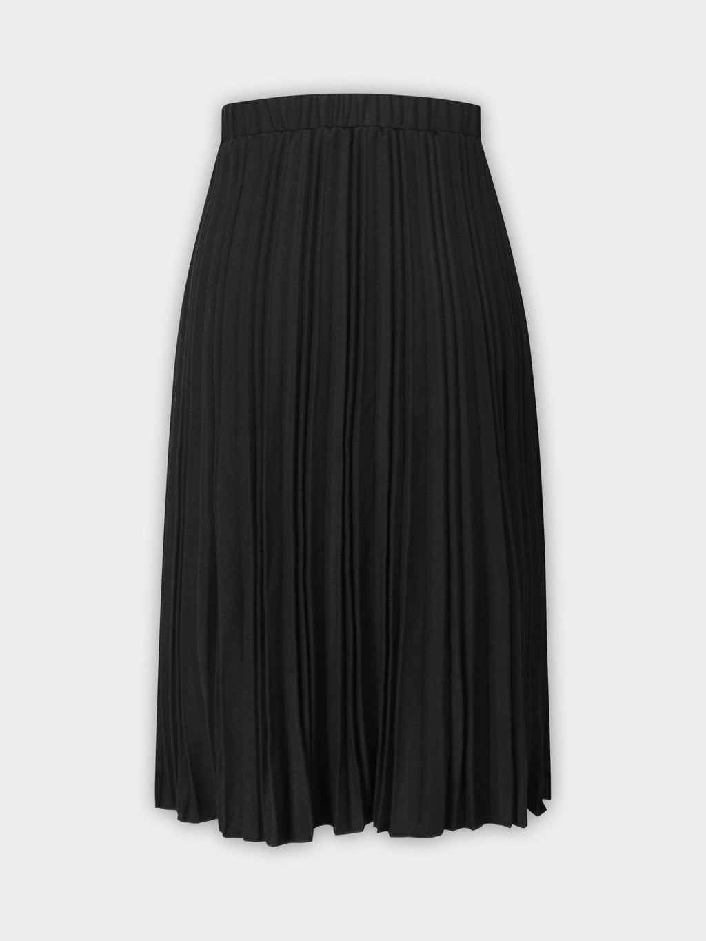 Wool Blend Black Pleated Skirt 25.5 Inch Classic Versatile-1