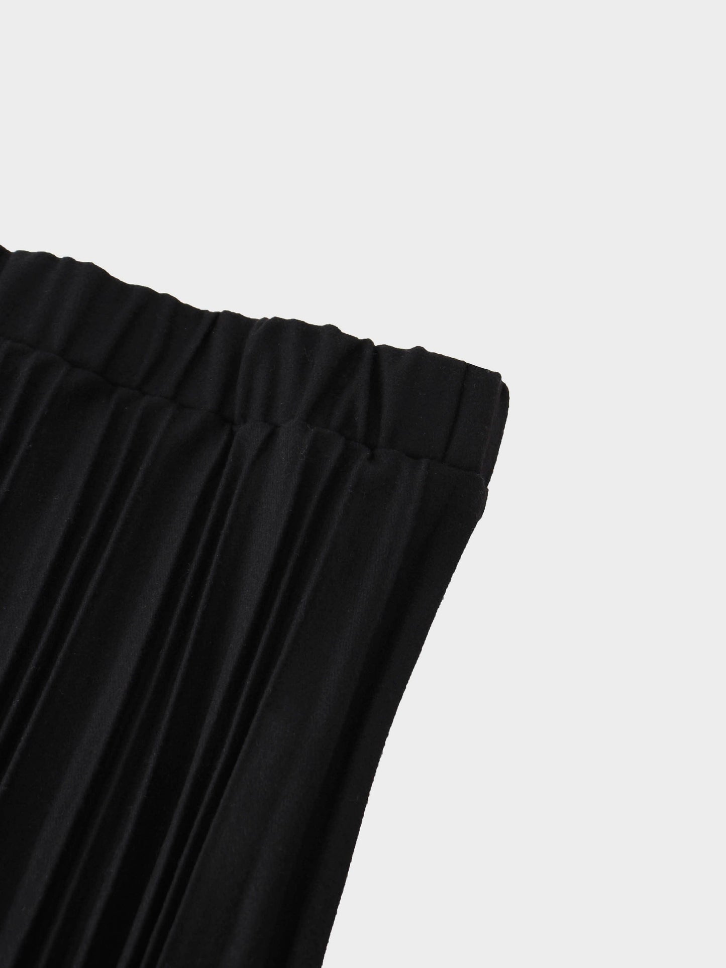 Wool Blend Black Pleated Skirt 25.5 Inch Classic Versatile-3