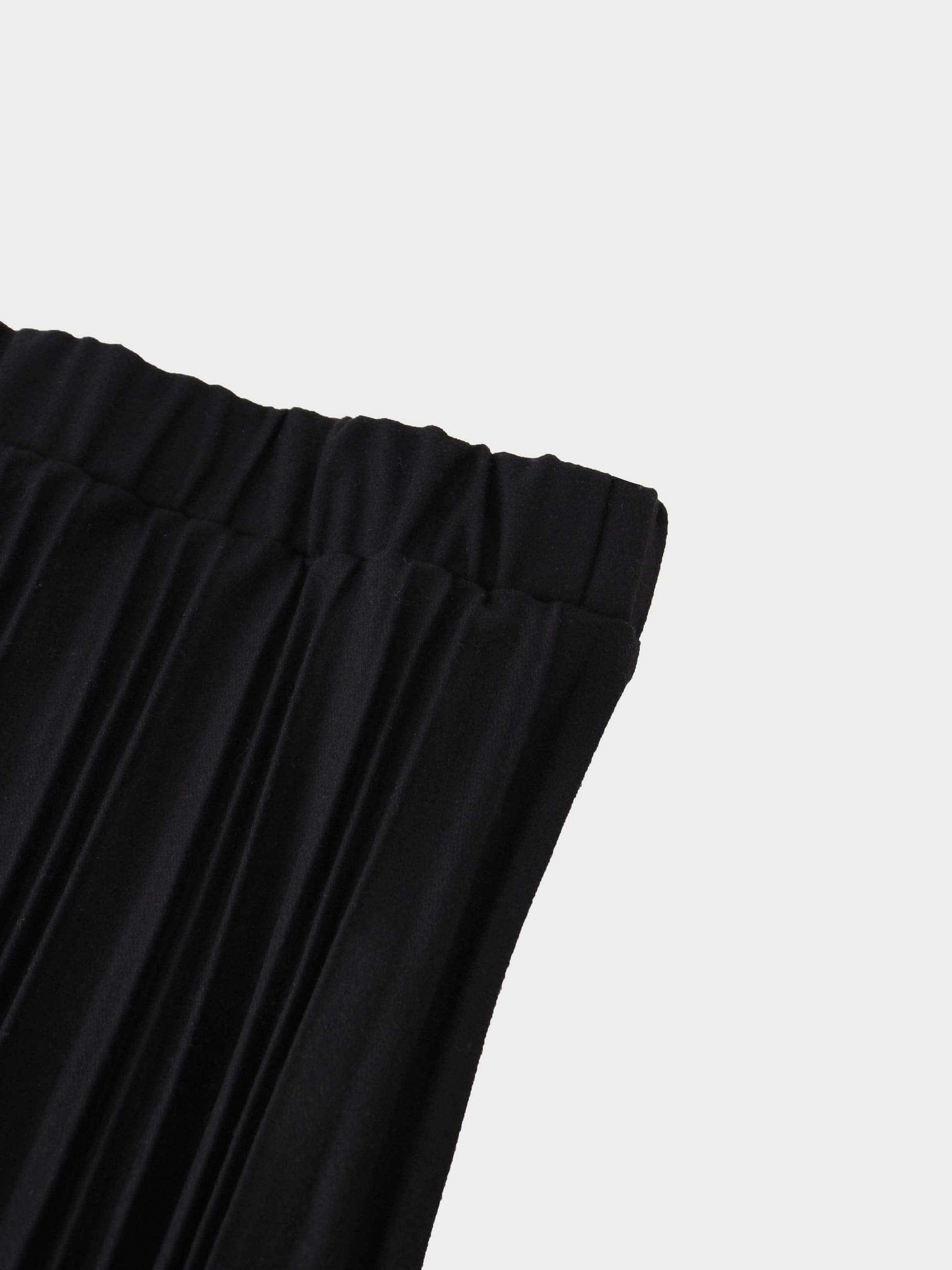 Wool Blend Black Pleated Skirt 25.5 Inch Classic Versatile-3