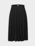 Wool Blend Black Pleated Skirt 25.5 Inch Classic Versatile-0