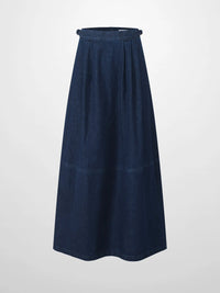 Side Buckle Blue Denim Skirt Adjustable Fit Casual Women